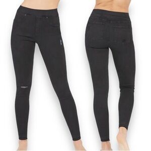 NWT SPANX Distressed Denim Legging Vintage Black Size Small Jeans